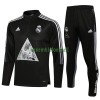 Real Madrid Ensemble Sweat d'Entraînement Quarter-Zip 22-23 Noire Pour Enfant